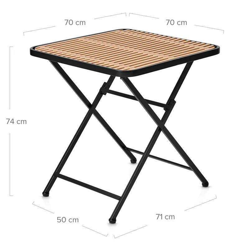 Table de Jardin Pliante Résine Métal - Vanta Noir