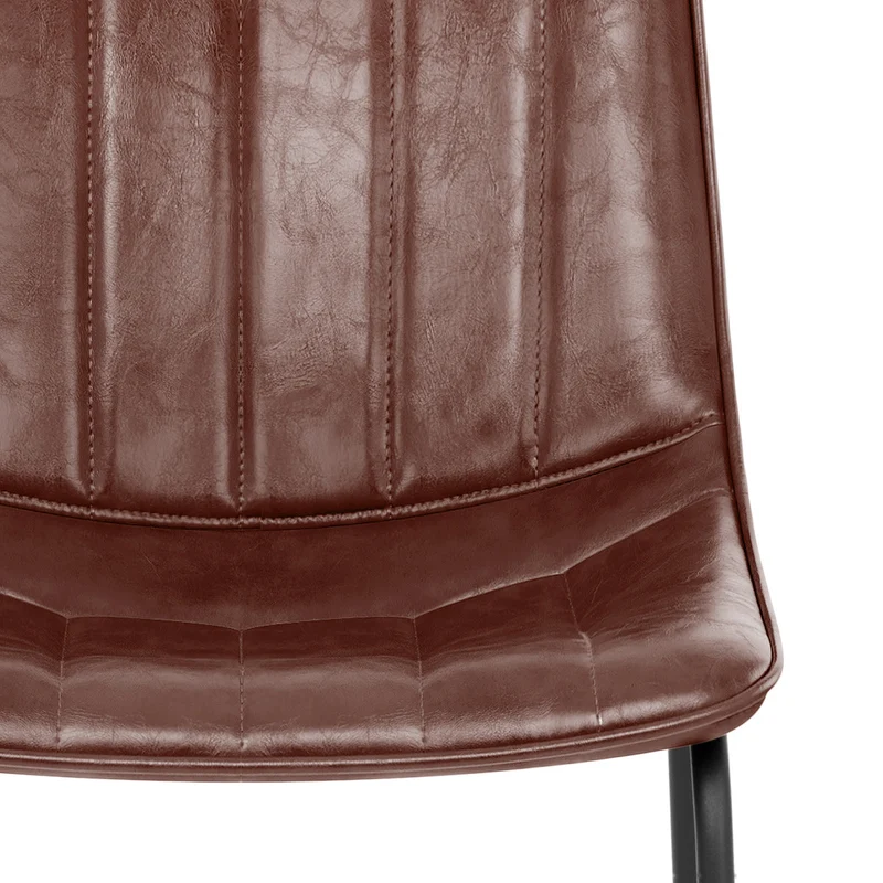Chaise Métal Faux Cuir - Tucker Marron Antique