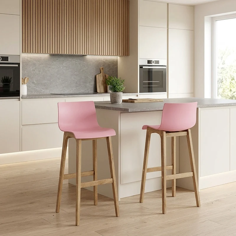 Tabouret de Bar Résine Bois - High Drift Rose