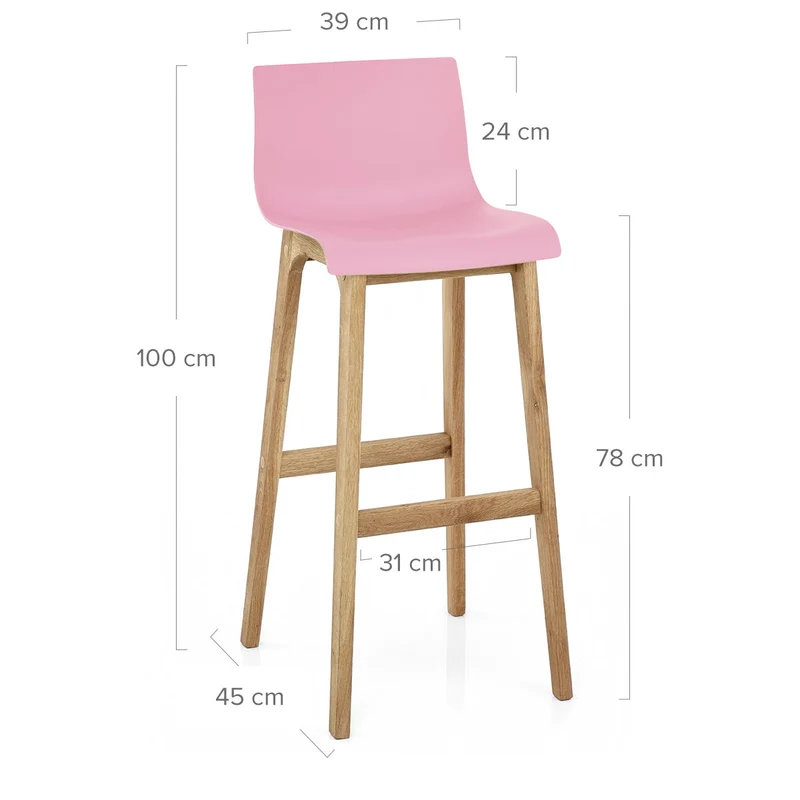 Tabouret de Bar Résine Bois - High Drift Rose