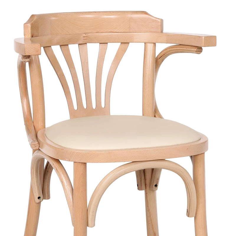 Chaise Cannage Cuir Véritable - Jules Crème