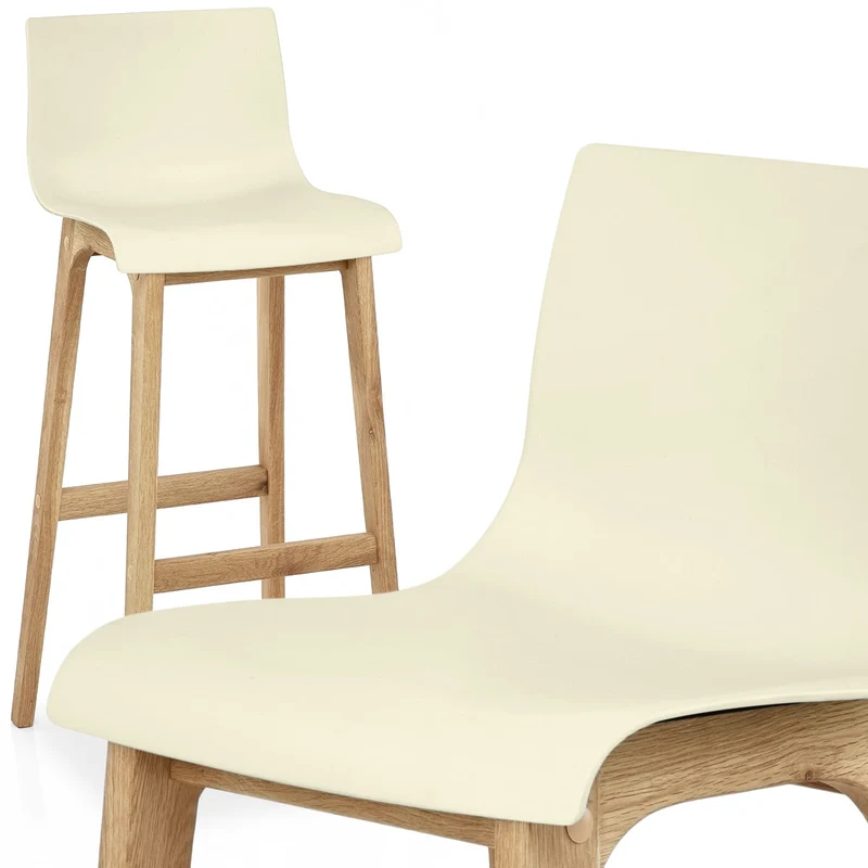 Tabouret de Bar Résine Bois - High Drift Crème