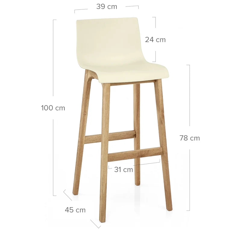 Tabouret de Bar Résine Bois - High Drift Crème
