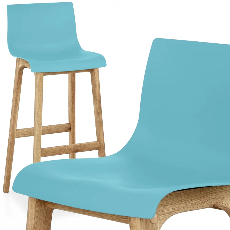 Tabouret de Bar Résine Bois - High Drift Bleu