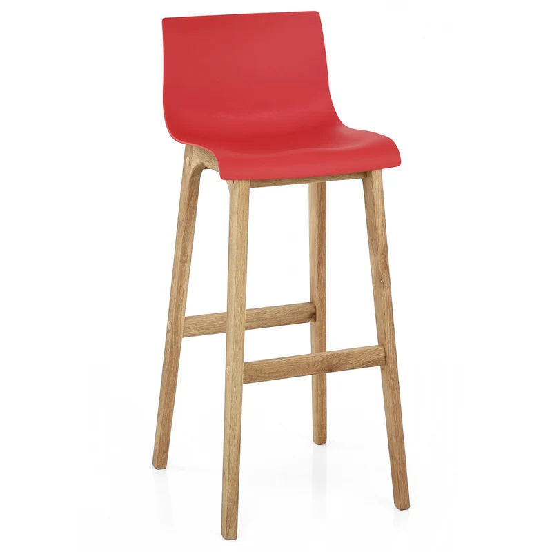 Tabouret de Bar Résine Bois - High Drift Rouge