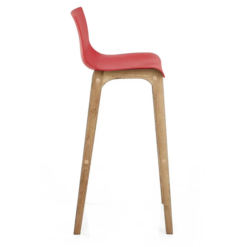 Tabouret de Bar Résine Bois - High Drift Rouge