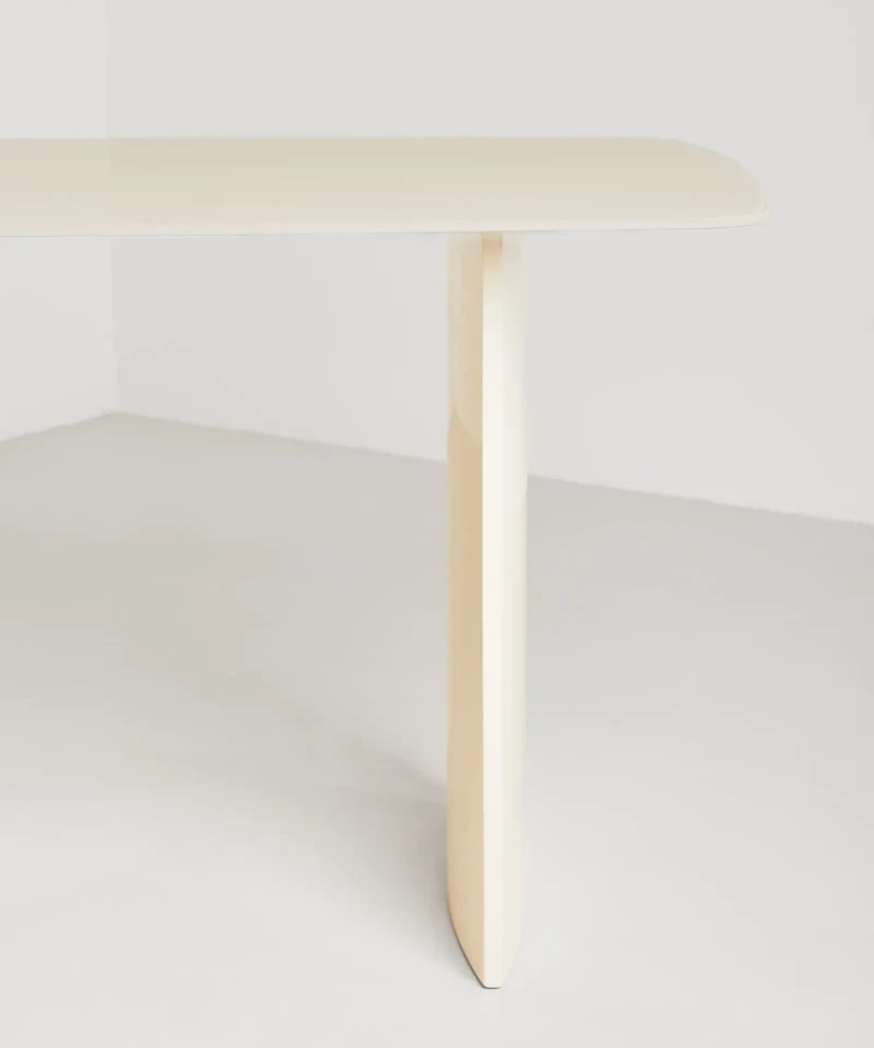 Mesa de Comedor en Cristal y Acero Cromado Landa
