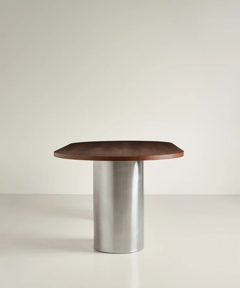 Mesa de Comedor Ovalada en Acero Laminado Inti (200 x 76 cm)