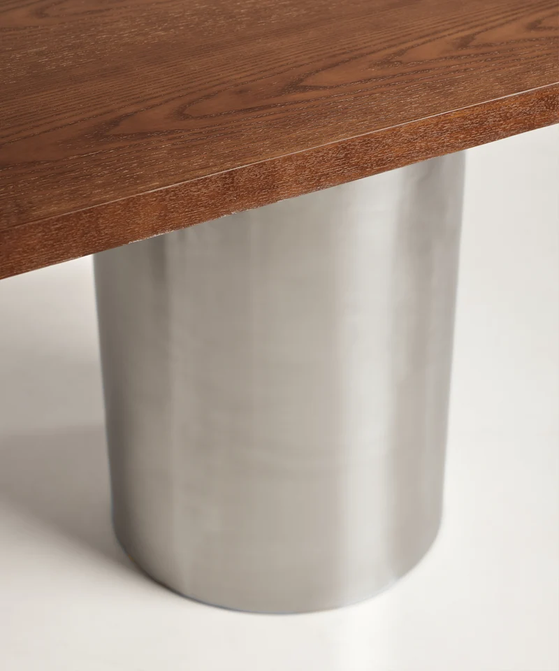 Mesa de Comedor Ovalada en Acero Laminado Inti (200 x 76 cm)