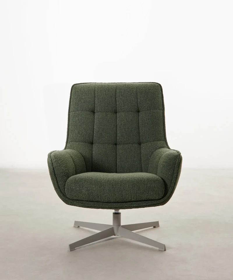 Sillón giratorio de tejido suave Alvar