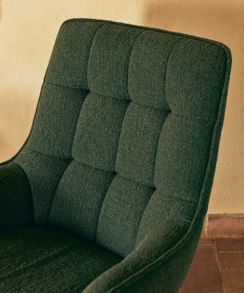 Sillón giratorio de tejido suave Alvar