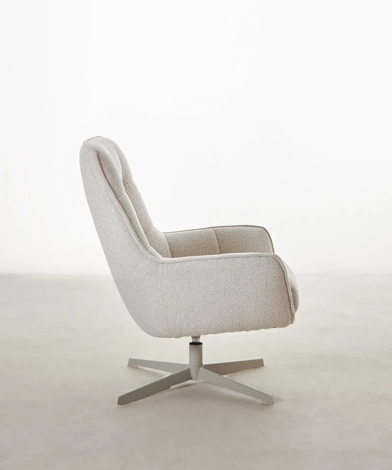 Sillón giratorio de tejido suave Alvar