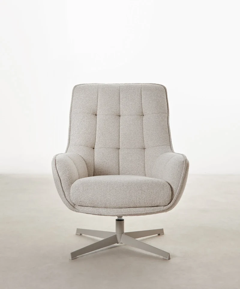 Sillón giratorio de tejido suave Alvar