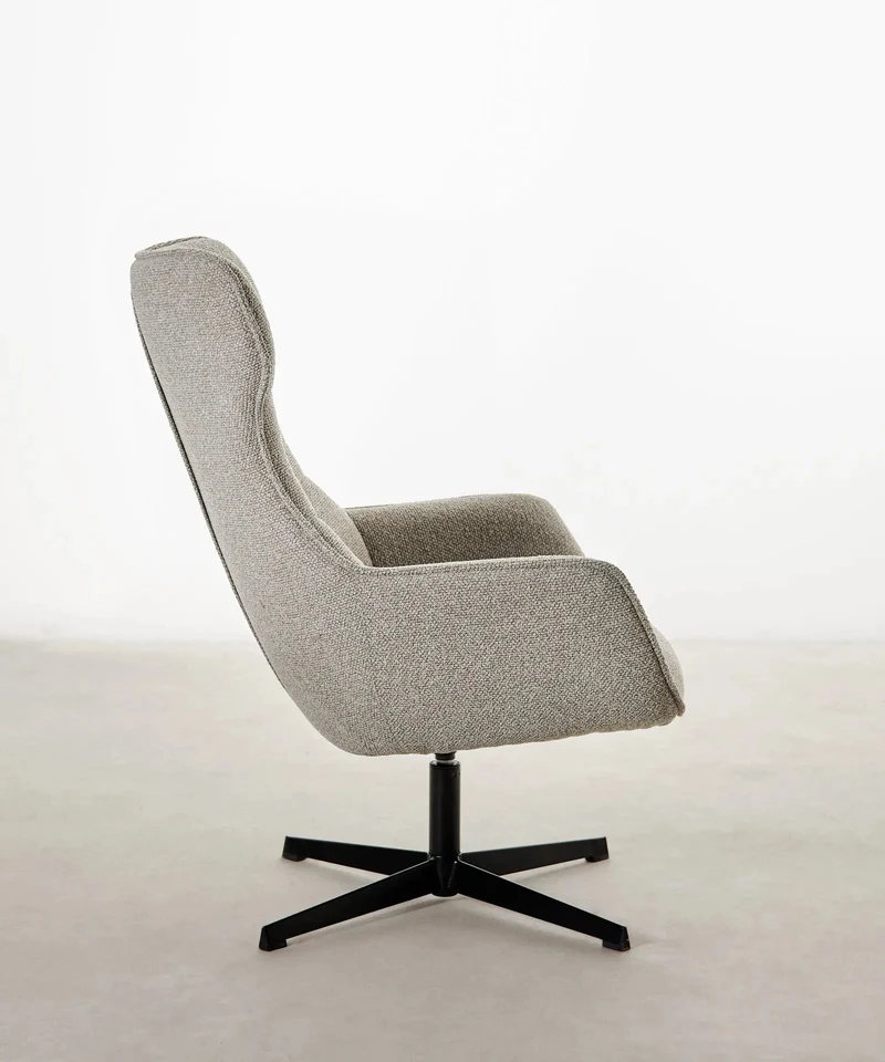 Sillón tapizado en tela bouclé Elsa