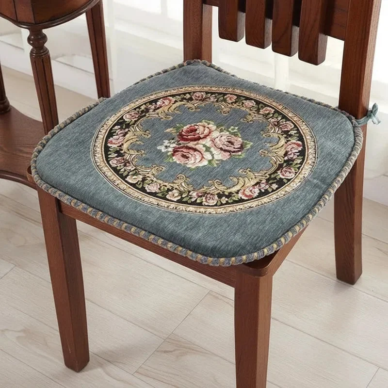 Galette de Chaise Vintage Florale bleue