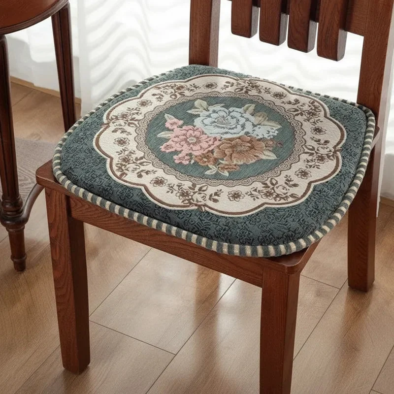 Galette de Chaise Vintage élégante Vert antique