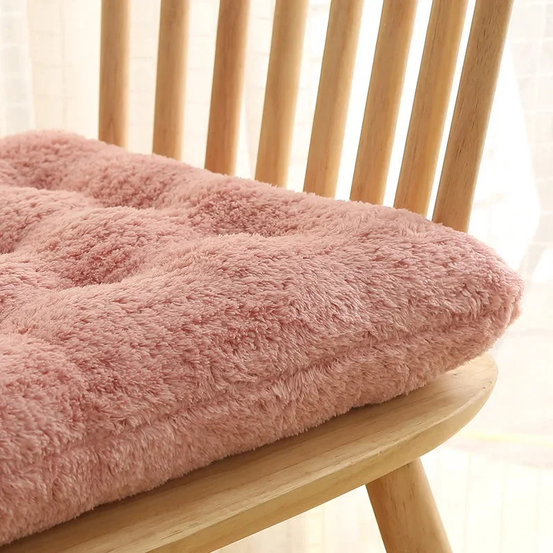 Galette de Chaise Rose Peluche