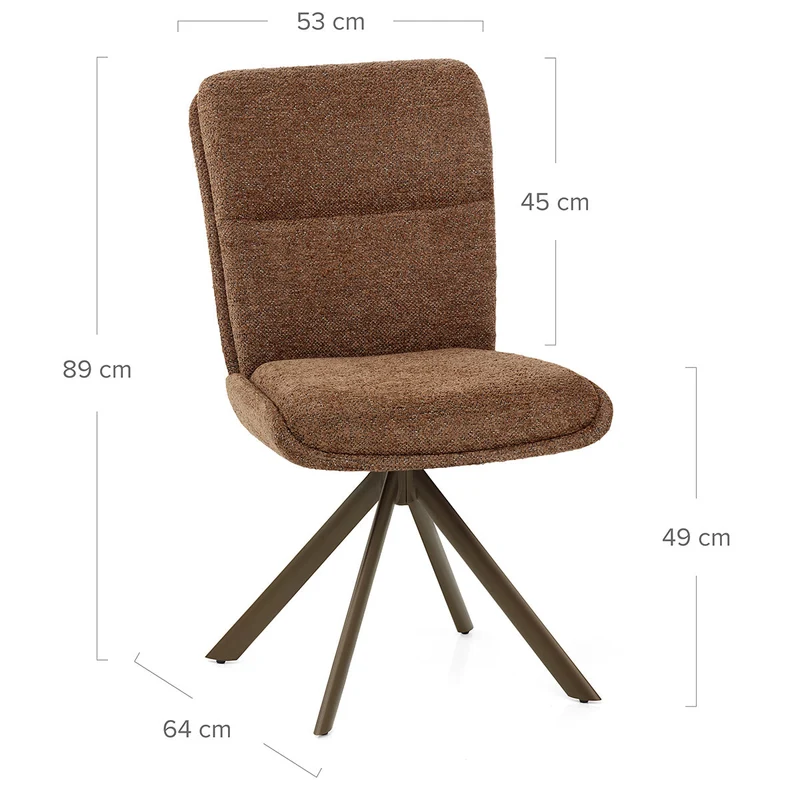 Chaise Tissu - Epsom Marron