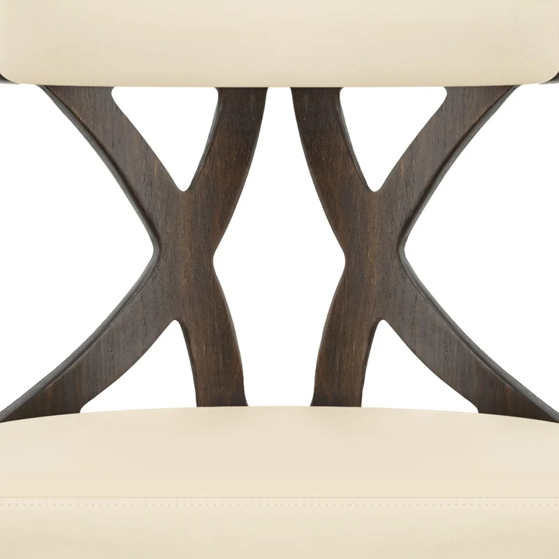 Tabouret de Bar Faux Cuir Bois - Nash Crème