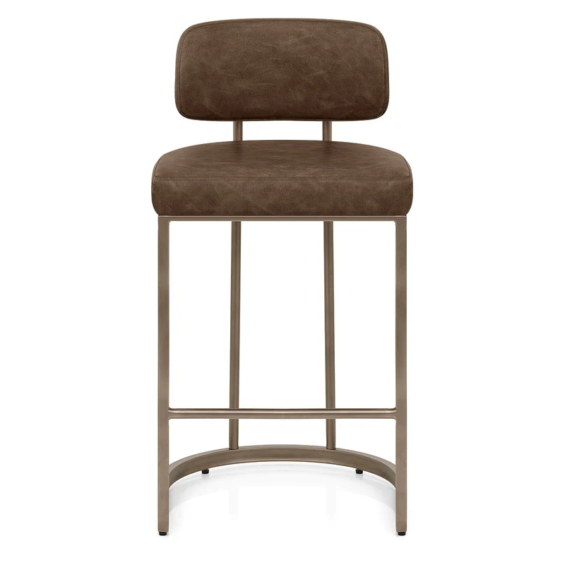 Tabouret Faux Cuir - Verve Marron