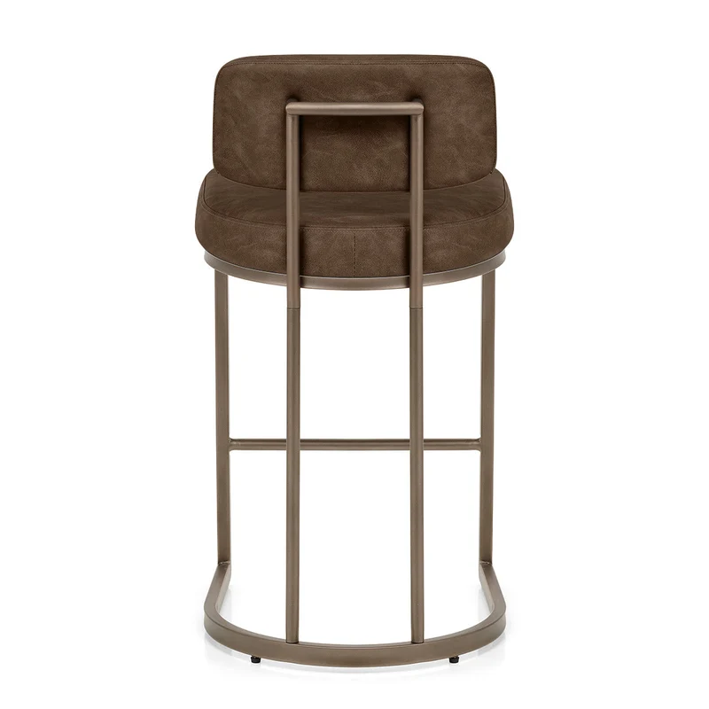 Tabouret Faux Cuir - Verve Marron