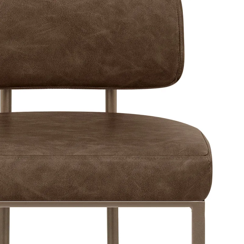 Tabouret Faux Cuir - Verve Marron