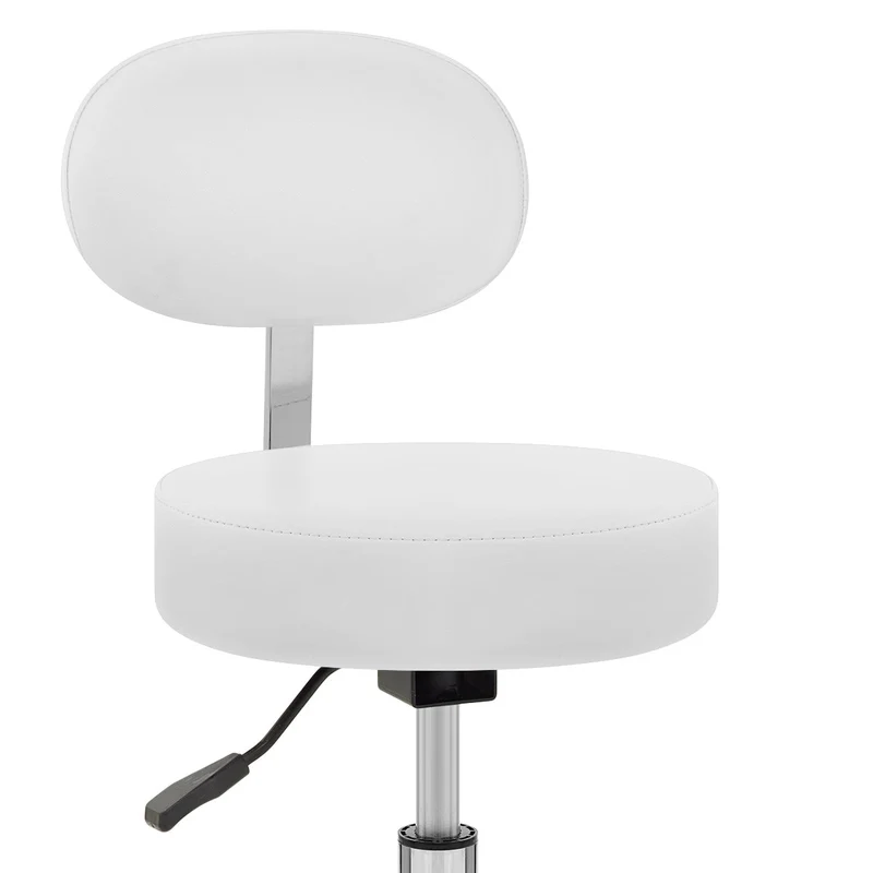 Chaise de Bar Faux Cuir Chrome - Swivel Blanc