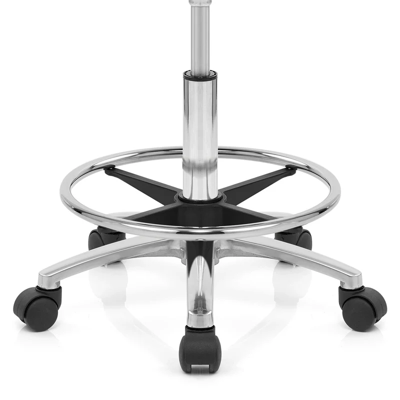 Chaise de Bar Faux Cuir Chrome - Swivel Blanc