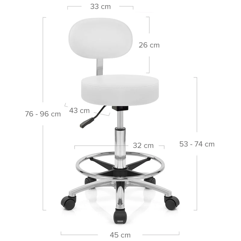 Chaise de Bar Faux Cuir Chrome - Swivel Blanc
