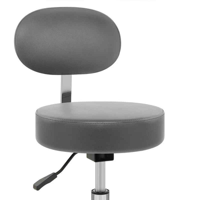Chaise de Bar Faux Cuir Chrome - Swivel Gris