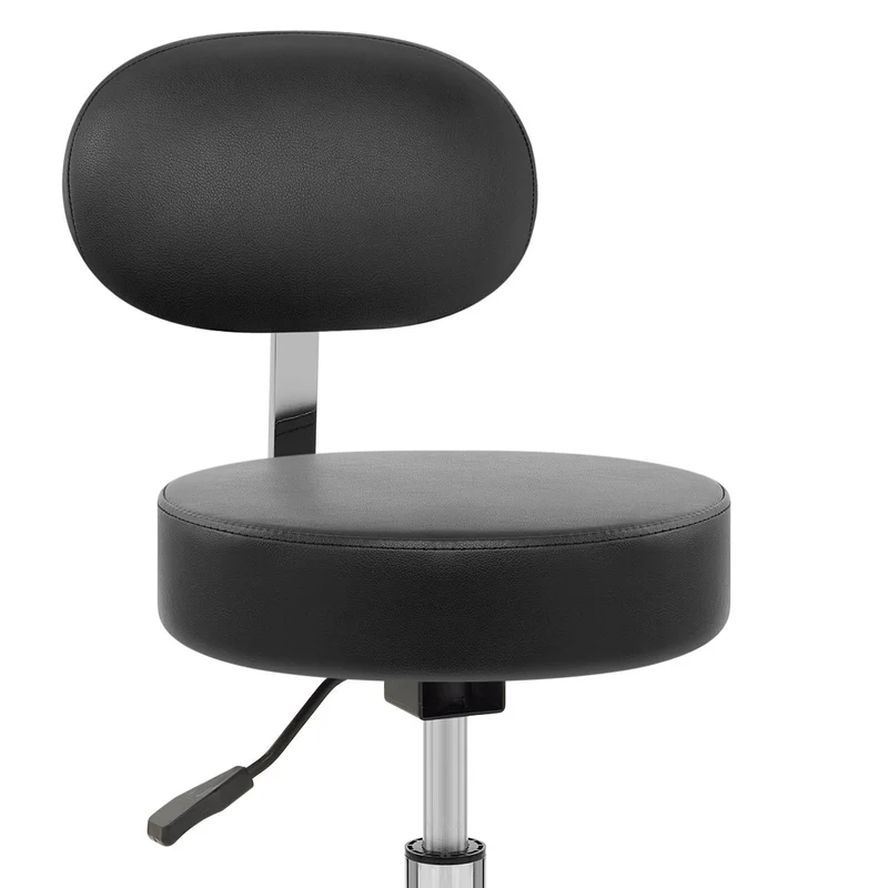 Chaise de Bar Faux Cuir Chrome - Swivel Noir