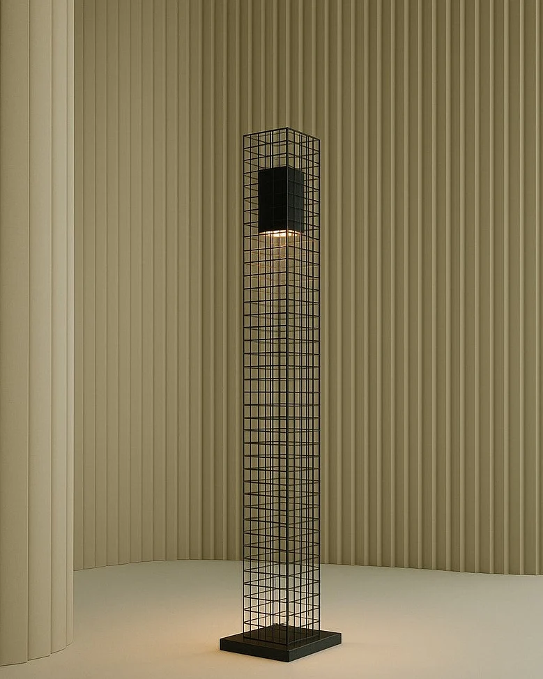 Ami Floor Lamp in Steel Mesh