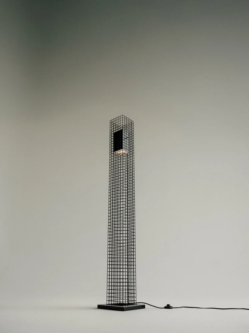 Ami Floor Lamp in Steel Mesh
