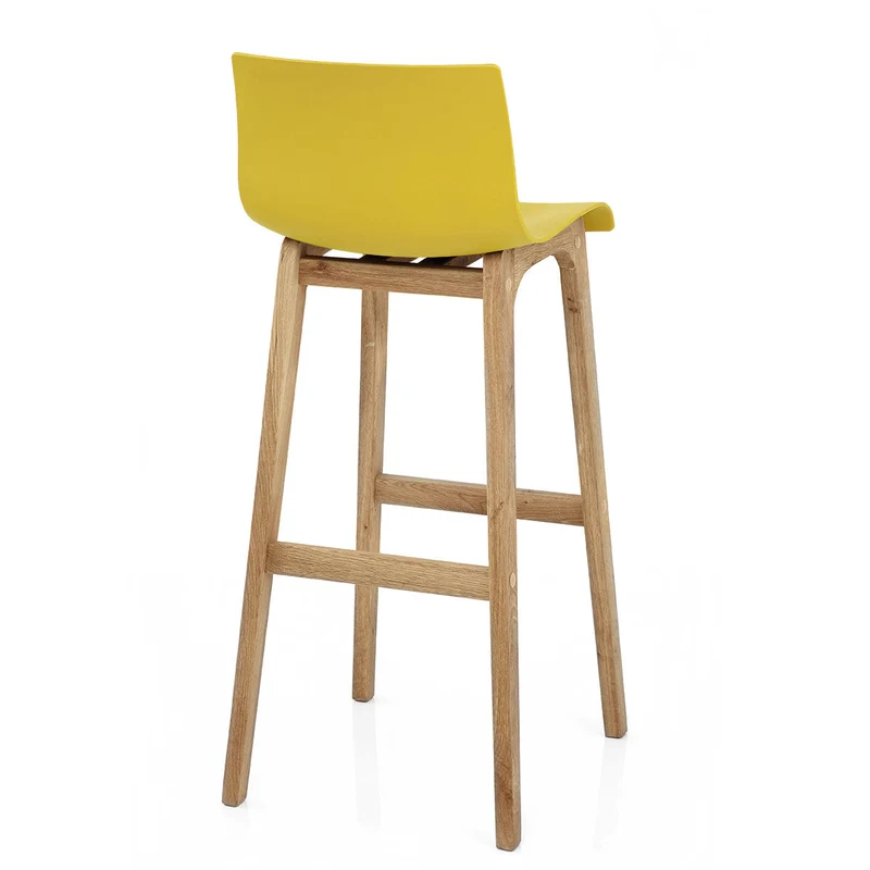 Tabouret de Bar Résine Bois - High Drift Jaune