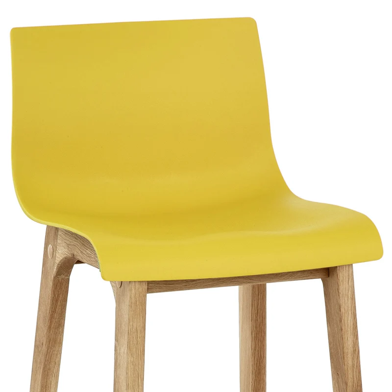 Tabouret de Bar Résine Bois - High Drift Jaune