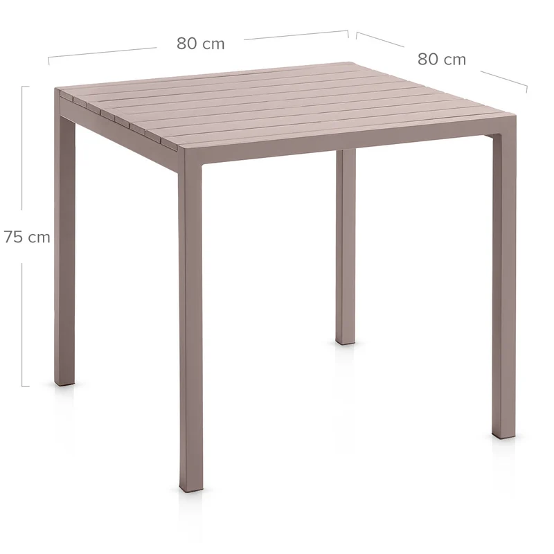 Table de Jardin Carrée Résine - Pico Taupe