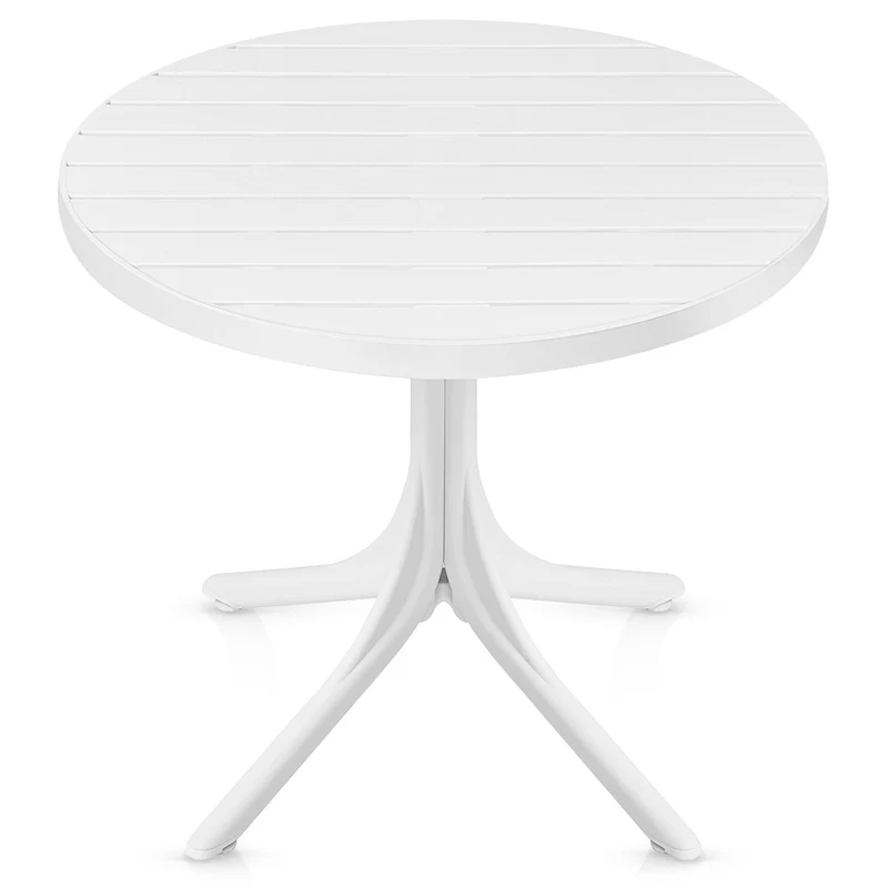 Table de Jardin Ronde Résine Métal - Mono Blanc