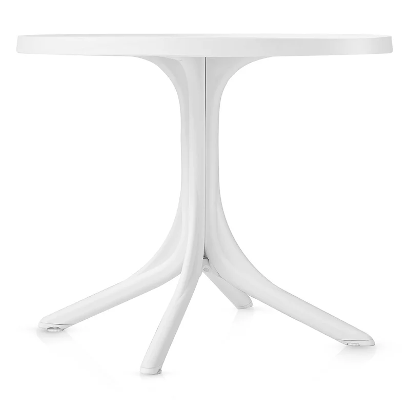 Table de Jardin Ronde Résine Métal - Mono Blanc