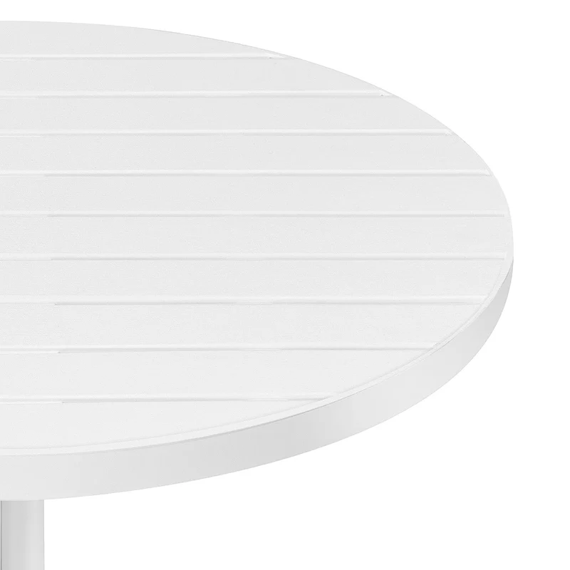 Table de Jardin Ronde Résine Métal - Mono Blanc