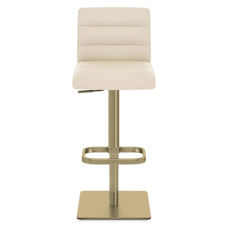 Tabouret de Bar Doré Faux Cuir - Lush Crème