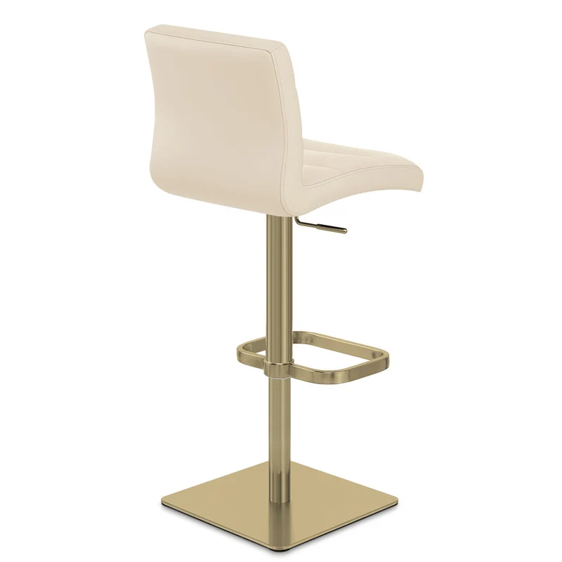 Tabouret de Bar Doré Faux Cuir - Lush Crème