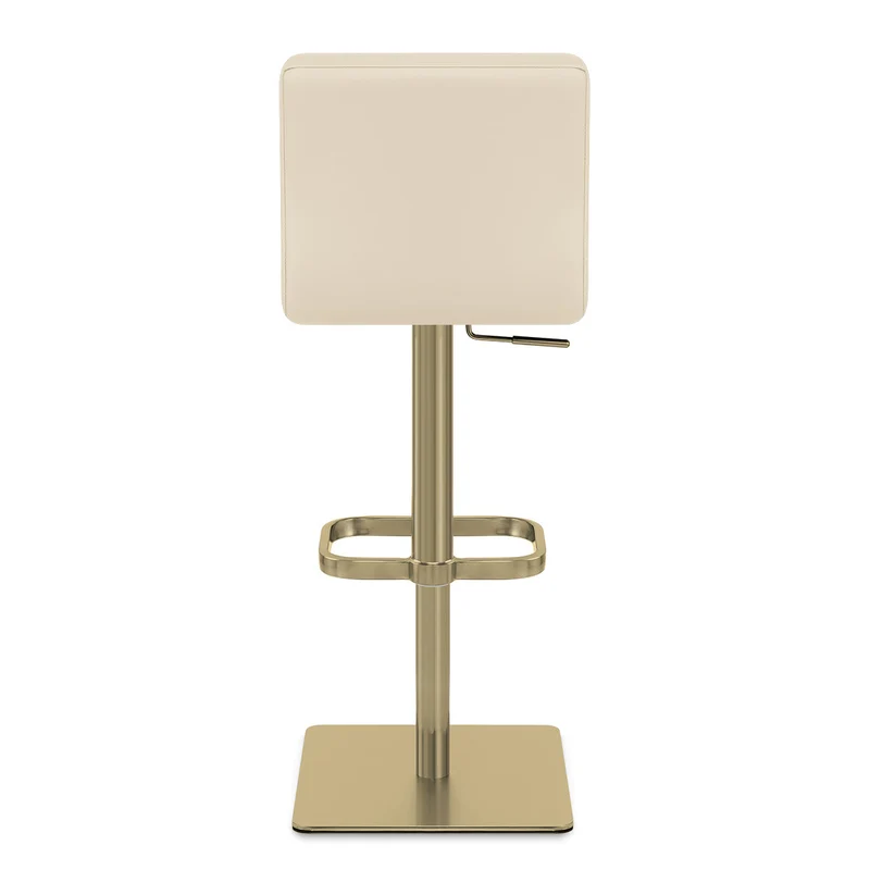 Tabouret de Bar Doré Faux Cuir - Lush Crème