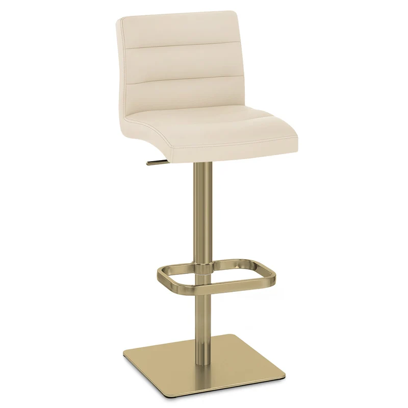 Tabouret de Bar Doré Faux Cuir - Lush Crème