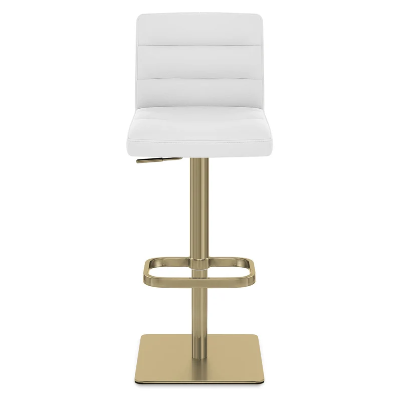 Tabouret de Bar Doré Faux Cuir - Lush Blanc