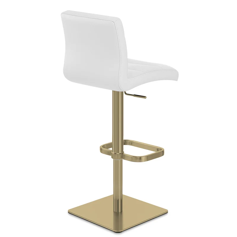 Tabouret de Bar Doré Faux Cuir - Lush Blanc