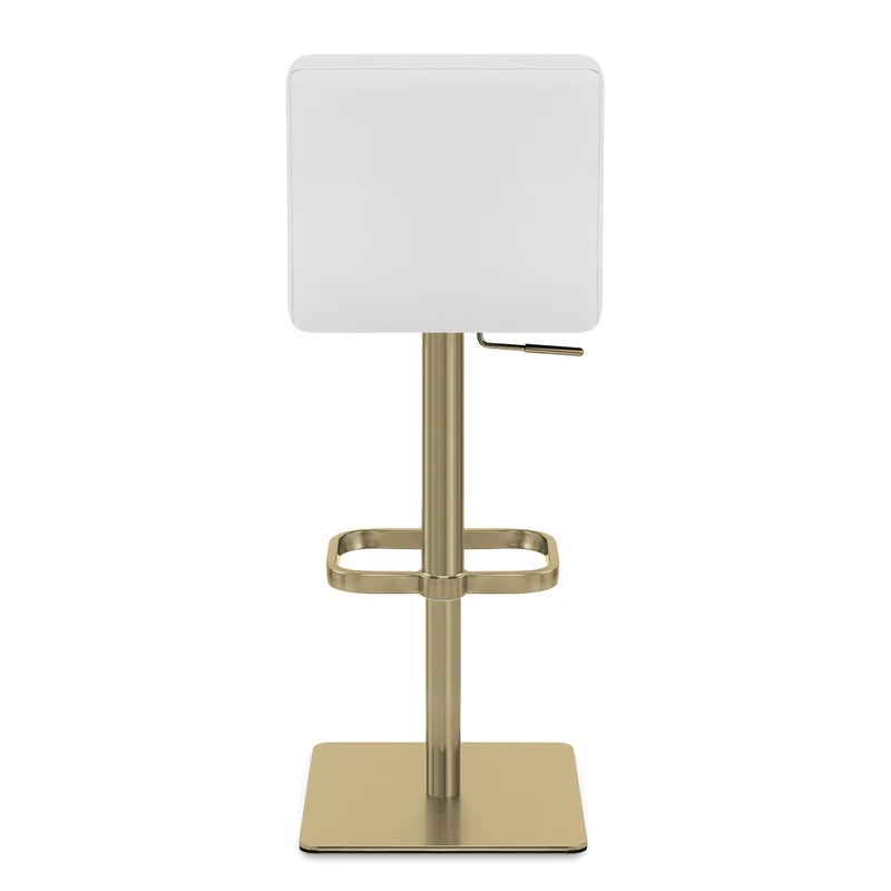 Tabouret de Bar Doré Faux Cuir - Lush Blanc