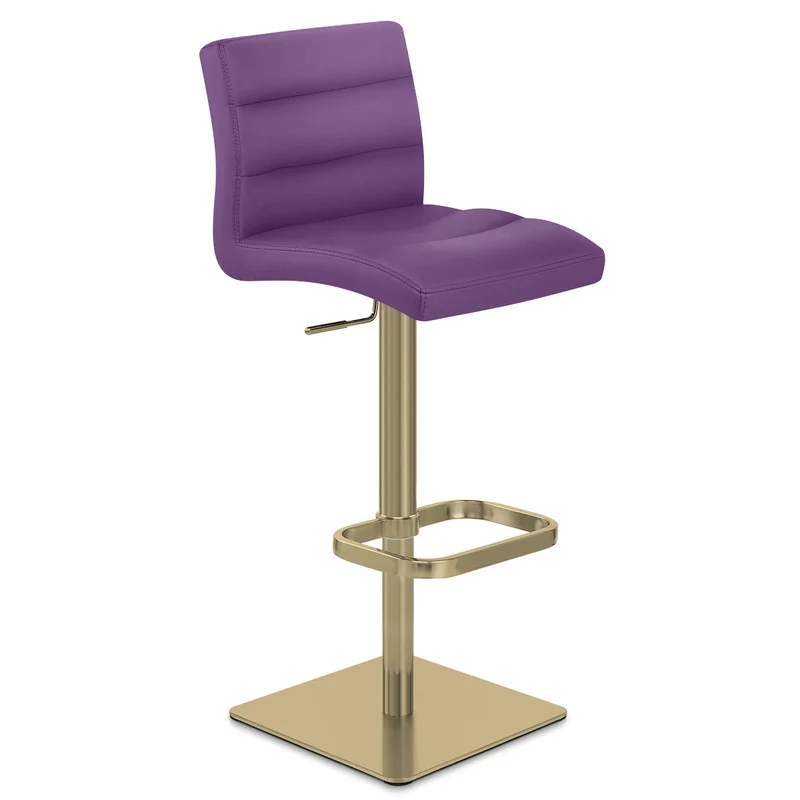 Tabouret de Bar Doré Faux Cuir - Lush Violet
