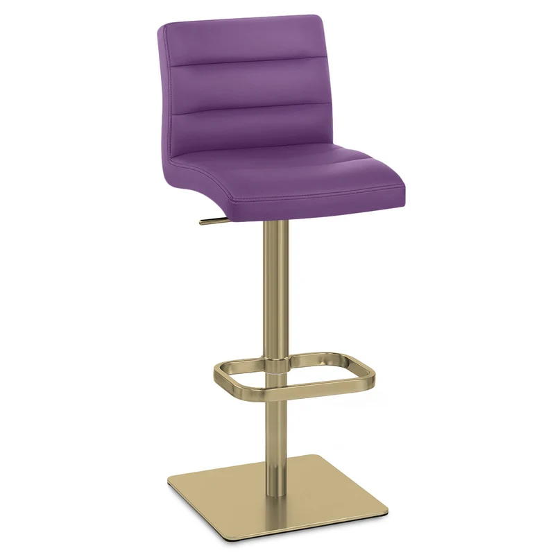 Tabouret de Bar Doré Faux Cuir - Lush Violet