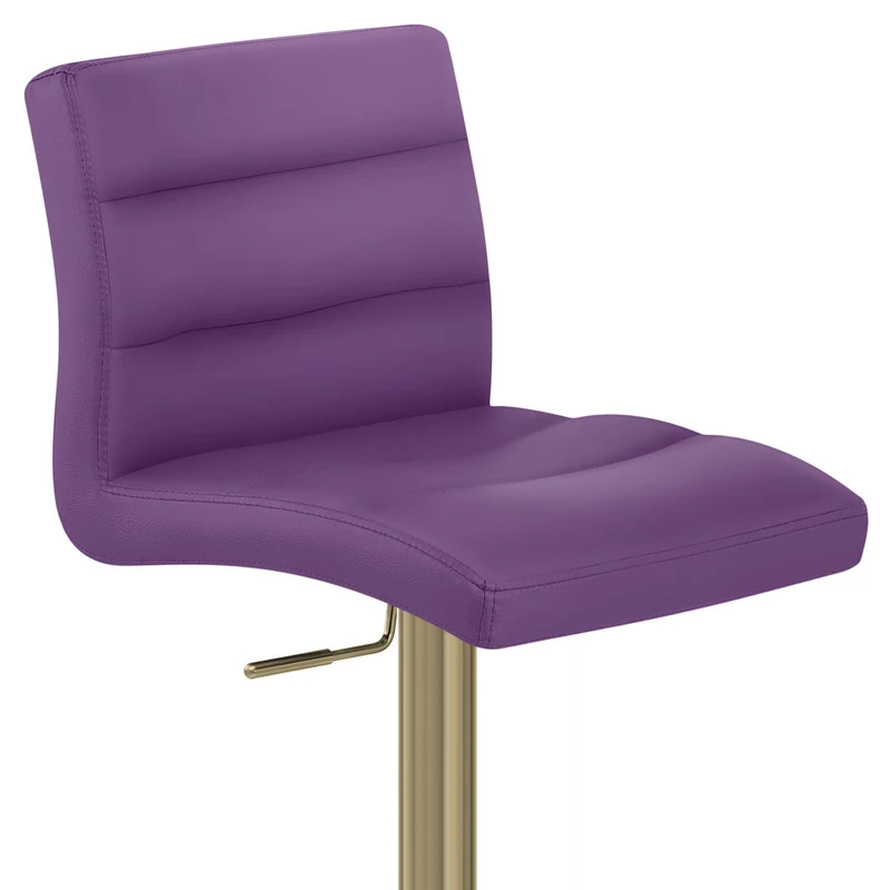 Tabouret de Bar Doré Faux Cuir - Lush Violet