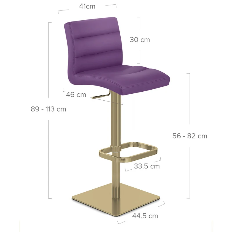 Tabouret de Bar Doré Faux Cuir - Lush Violet